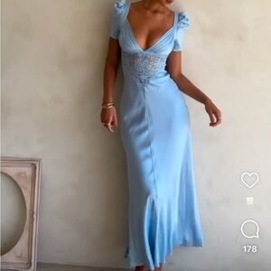 House of cb blue silk Dress RAFAELA